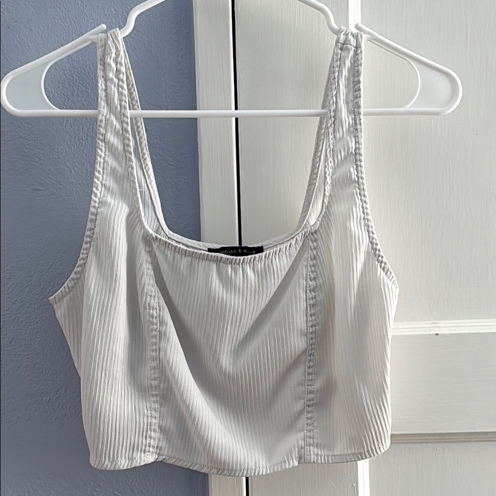 White Ribbed Women's Top